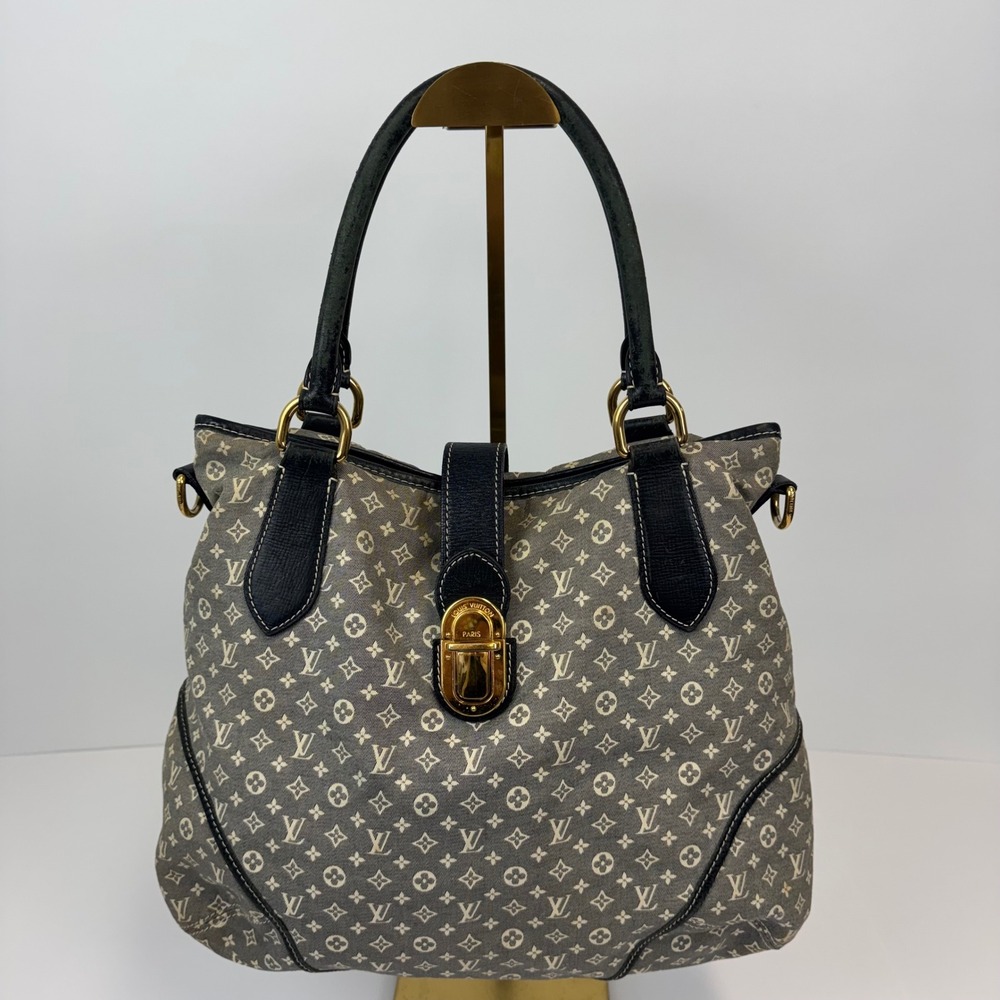 Louis Vuitton Monogram Mini Lin Lucille GM Navy Blue Canvas Tote Bag M92675